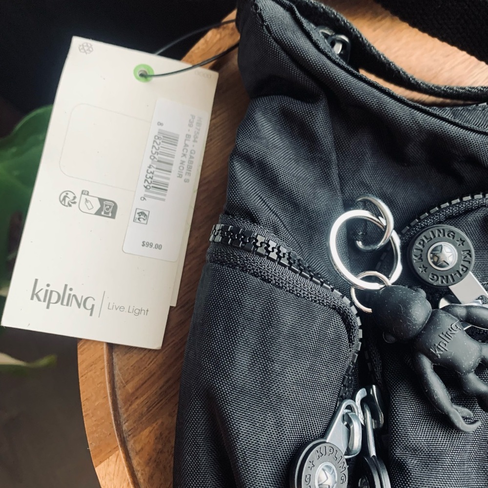 NWT Kipling Gabbie Small Crossbody Bag in Black Nylon - Picture 4 of 4